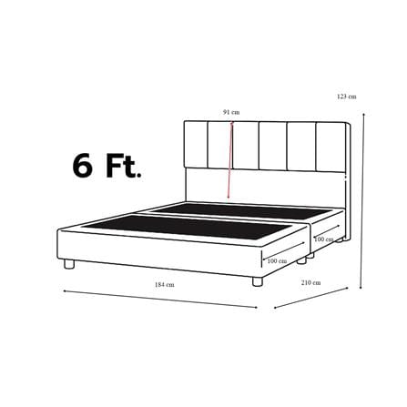 ฐานรองหัวเตียง 6 ฟุต AS FURNITURE VIOLET PVC สี BLACK_5