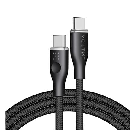 สายชาร์จ USB-C TO USB-C VOLTME INNOVATIONS C2049 POWERLINK RUGG 1 เมตร สีดำ_1