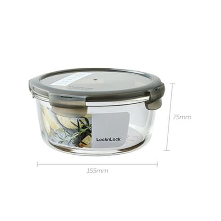 กล่องอาหารกลม LOCKNLOCK EURO 0.65 ลิตร สีเทา_5