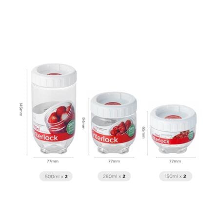 ขวดโหลพลาสติก PET LOCKNLOCK SCREW LID INTERLOCK สีขาว/ใส 6 ชิ้น_3