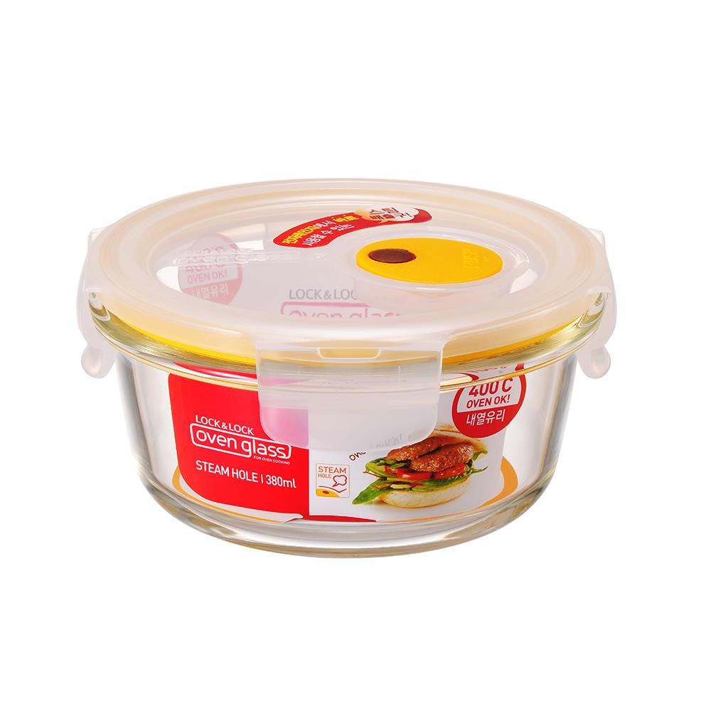 กล่องอาหารกลม LOCKNLOCK EURO 0.38 ลิตร สีใส