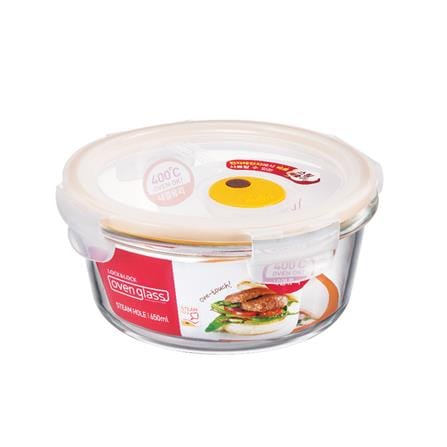 กล่องอาหารกลม LOCKNLOCK EURO 0.65 ลิตร สีใส_0