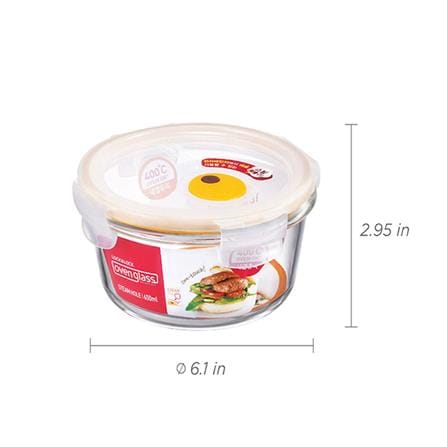 กล่องอาหารกลม LOCKNLOCK EURO 0.65 ลิตร สีใส_3