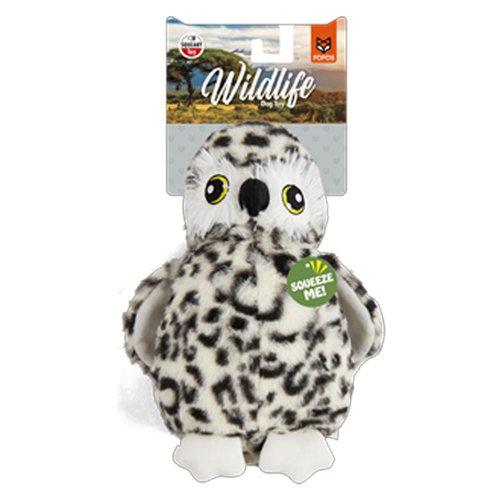 ของเล่นสุนัข FOFOS WILDLIFE PLUSH OWL สีขาว/ดำ