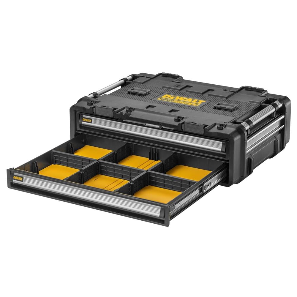 กล่องเครื่องมือลิ้นชัก 2 ชั้น พลาสติก-เหล็ก DEWALT TOUGH SYSTEM 2.0 DXL 77X55X28 ซม.