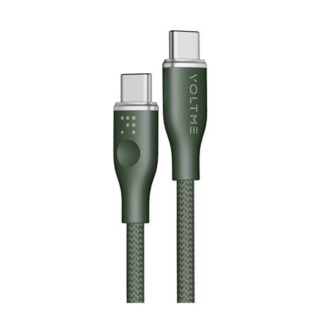 สายชาร์จ USB-C TO USB-C VOLTME POWERLINK RUGG C2063 1.8 เมตร สีเขียว_0