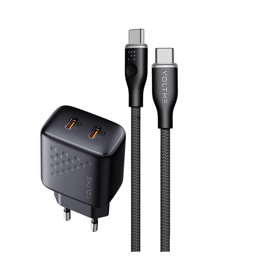 ชุดสายชาร์จ C TO C VOLTME V2021T 35W สีดำ
