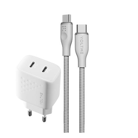 ชุดสายชาร์จ USB-C TO USB-C VOLTME V2022T 35W สีขาว_0