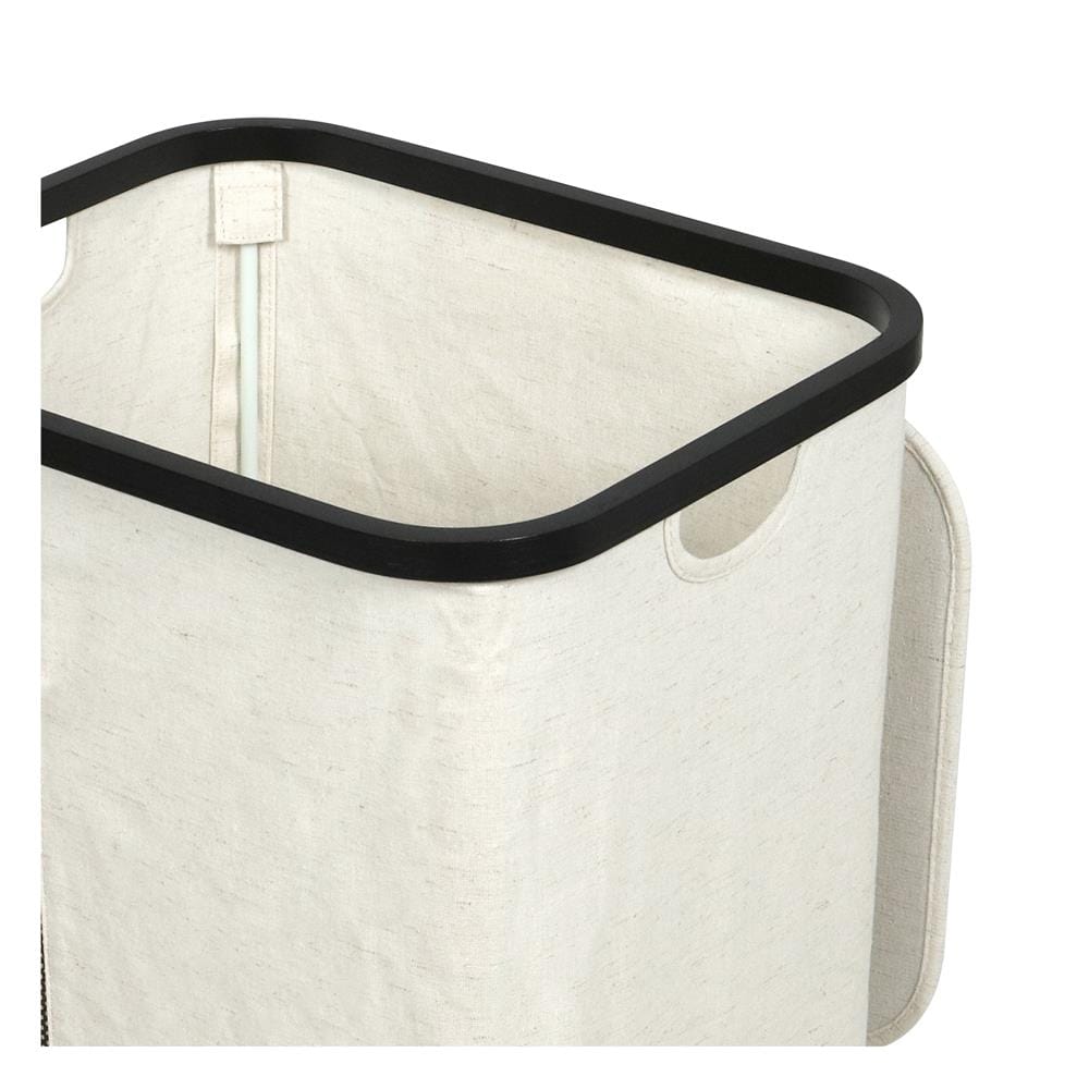 ถังผ้าเหลี่ยมมีล้อ PLIM LOFT 40.5x33x65 ซม. สีขาว