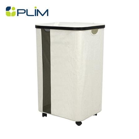ถังผ้าเหลี่ยมมีล้อ PLIM LOFT 40.5x33x65 ซม. สีขาว_1