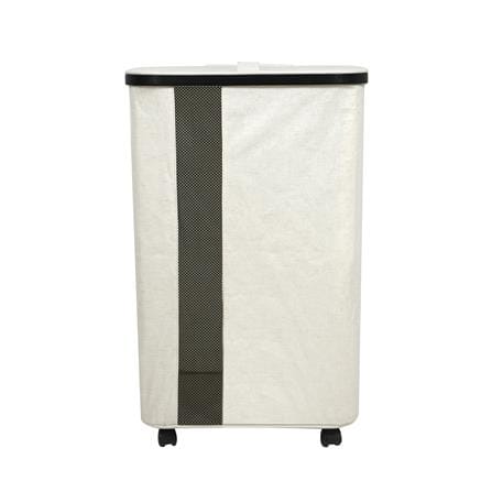 ถังผ้าเหลี่ยมมีล้อ PLIM LOFT 40.5x33x65 ซม. สีขาว_2