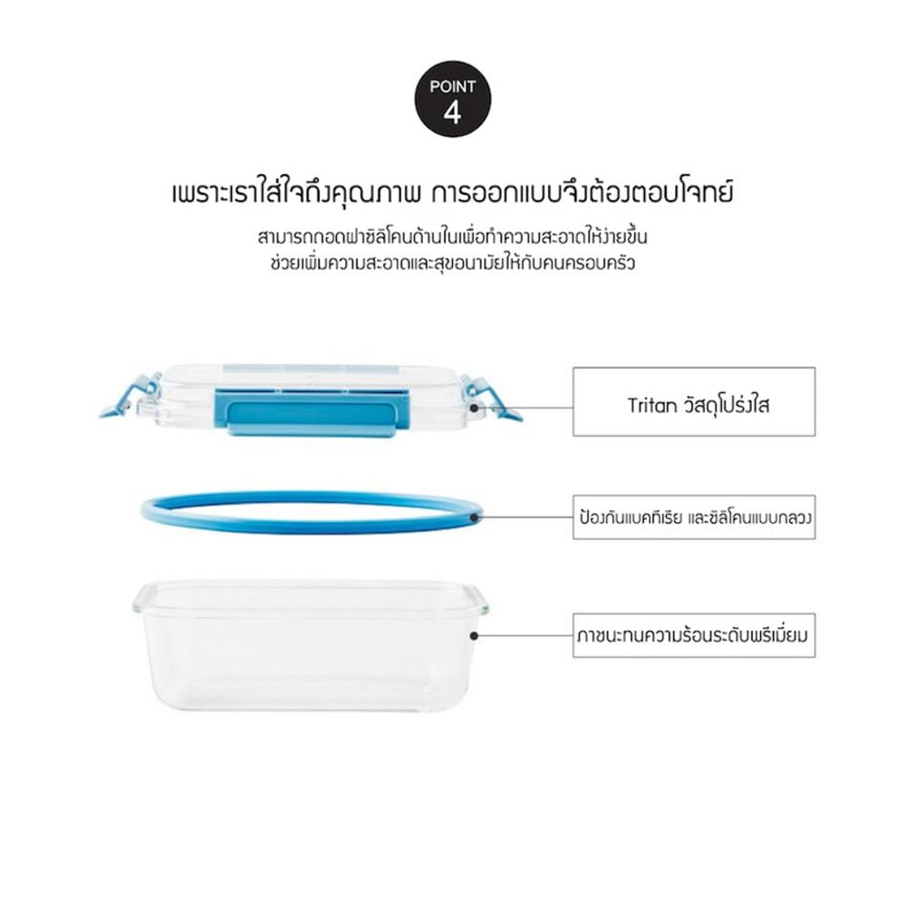 กล่องอาหารเหลี่ยม LOCKNLOCK TRITAN 520 มล.