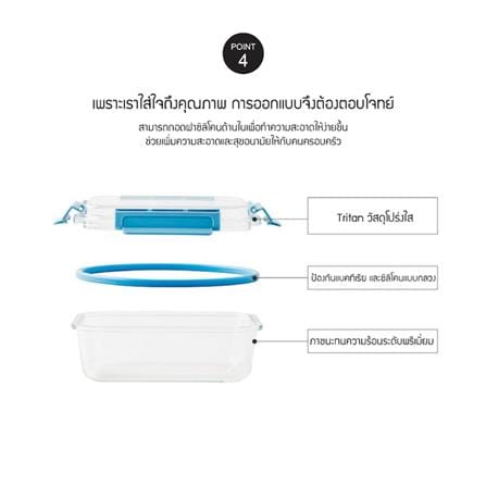 กล่องอาหารเหลี่ยม LOCKNLOCK TRITAN 520 มล._6