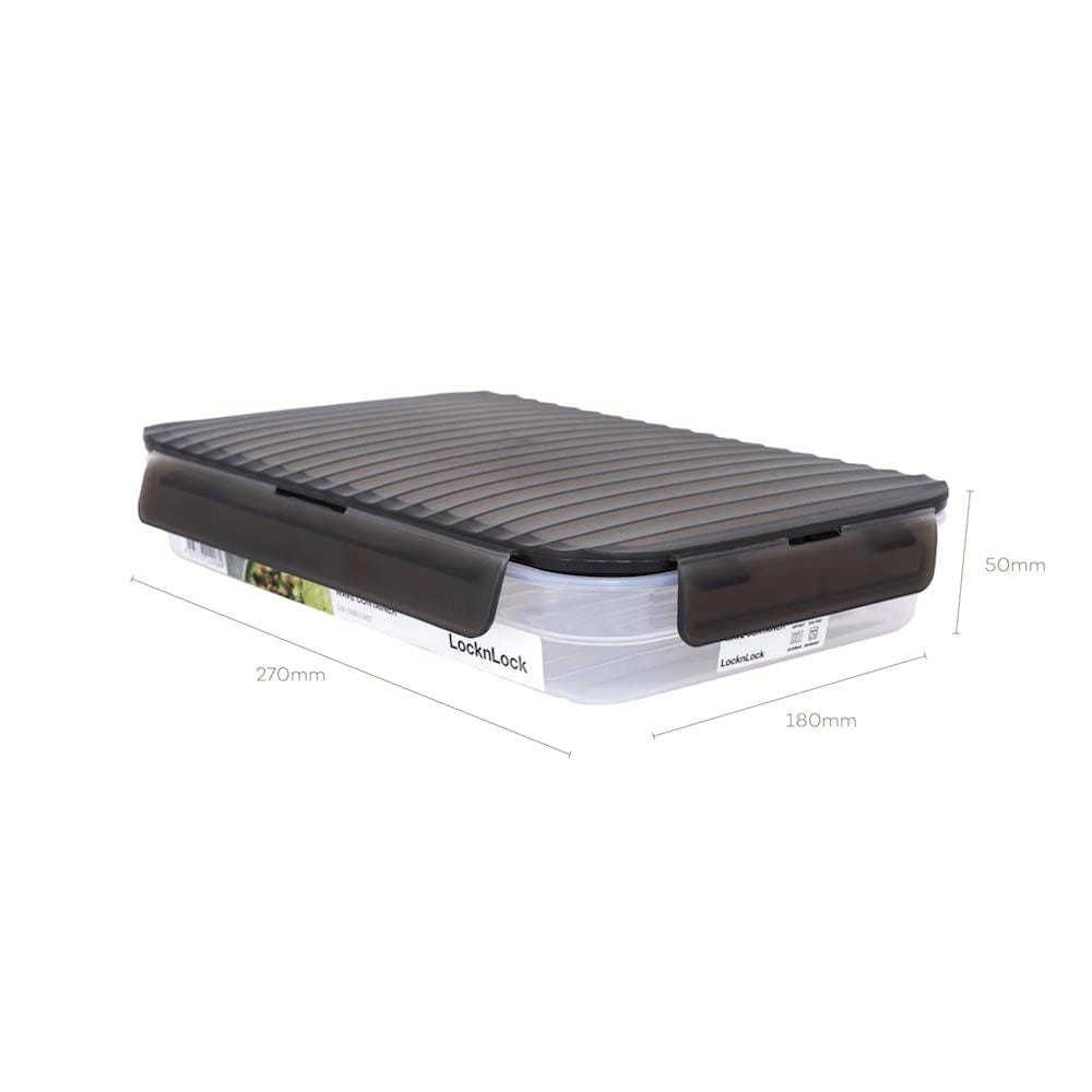 กล่องอาหาร LOCKNLOCK WAVE CONTAINER 1.5 ลิตร สีเทา