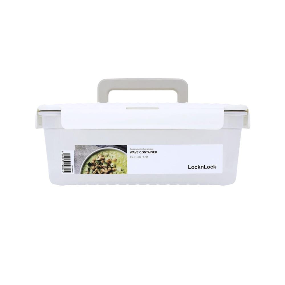 กล่องอาหาร LOCKNLOCK WAVE CONTAINER 3.5 ลิตร สีขาว