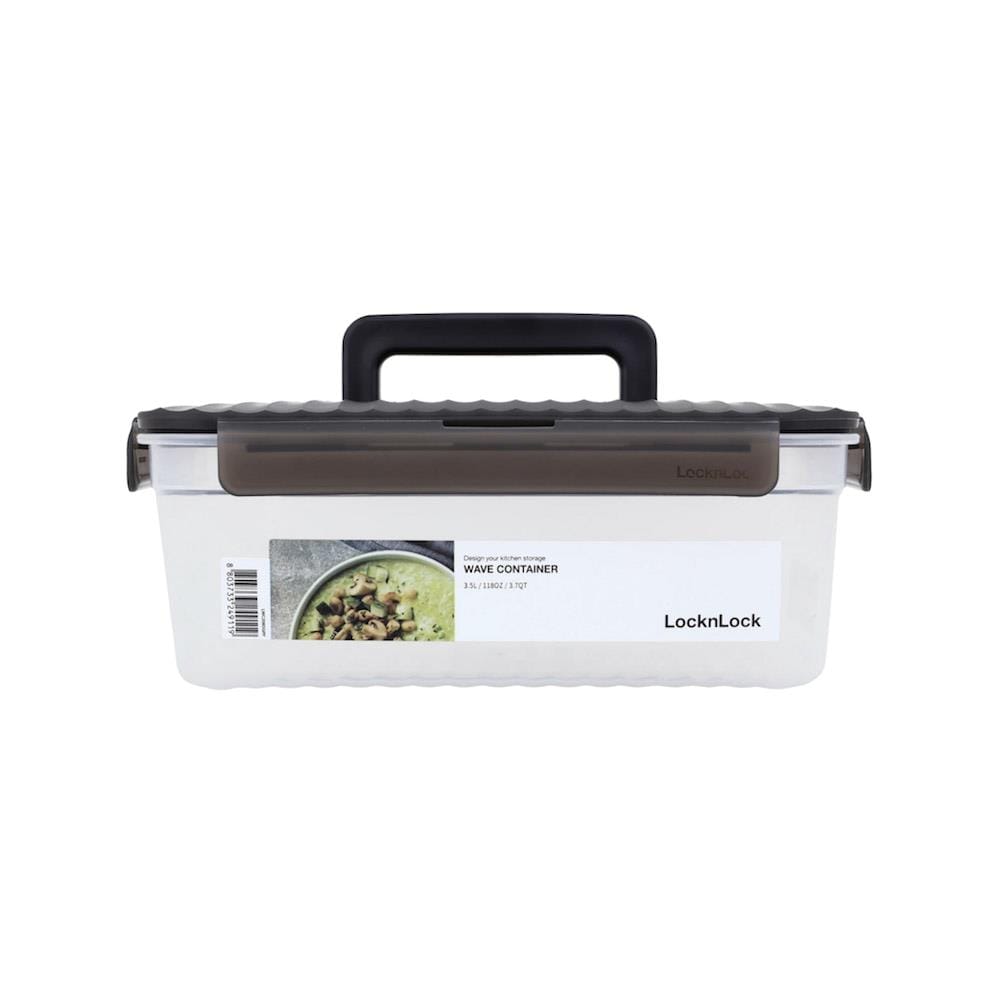 กล่องอาหาร LOCKNLOCK WAVE CONTAINER 3.5 ลิตร สีเทา