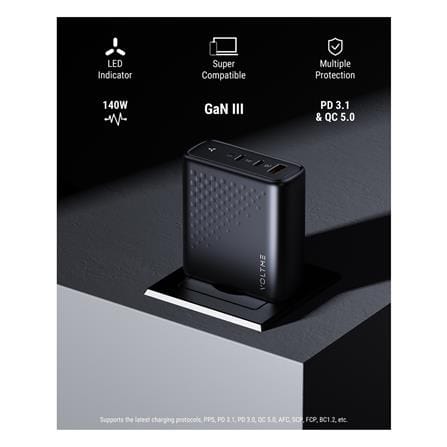 อะแดปเตอร์ USB-A&C VOLTME V2027TH 140W สีดำ_1