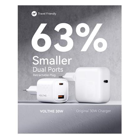อะแดปเตอร์ USB-A&C VOLTME V2016TH 30W สีขาว_3