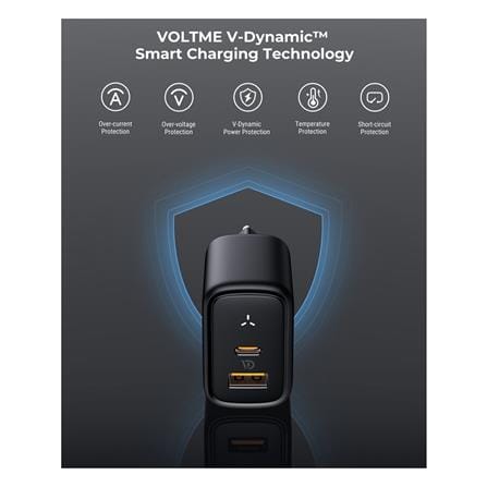 อะแดปเตอร์ USB-A&C VOLTME V2113TH 45W สีดำ_1