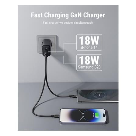 อะแดปเตอร์ USB-A&C VOLTME V2109TH 35W สีดำ_3