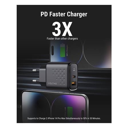 อะแดปเตอร์ USB-A&C VOLTME V2109TH 35W สีดำ_4
