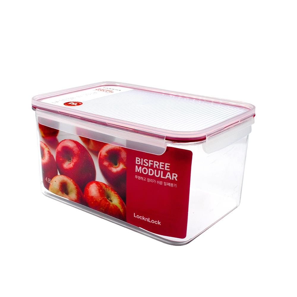 กล่องอาหาร LOCKNLOCK BISFREE 4.8 ลิตร สีเเดง