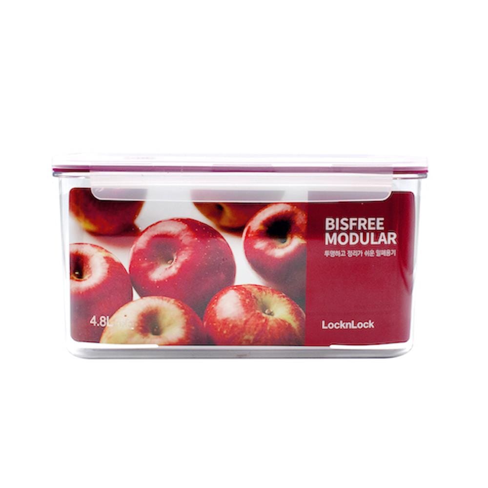 กล่องอาหาร LOCKNLOCK BISFREE 4.8 ลิตร สีเเดง
