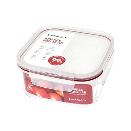 กล่องอาหาร LOCKNLOCK BISFREE 0.6 ลิตร สีแดง_0