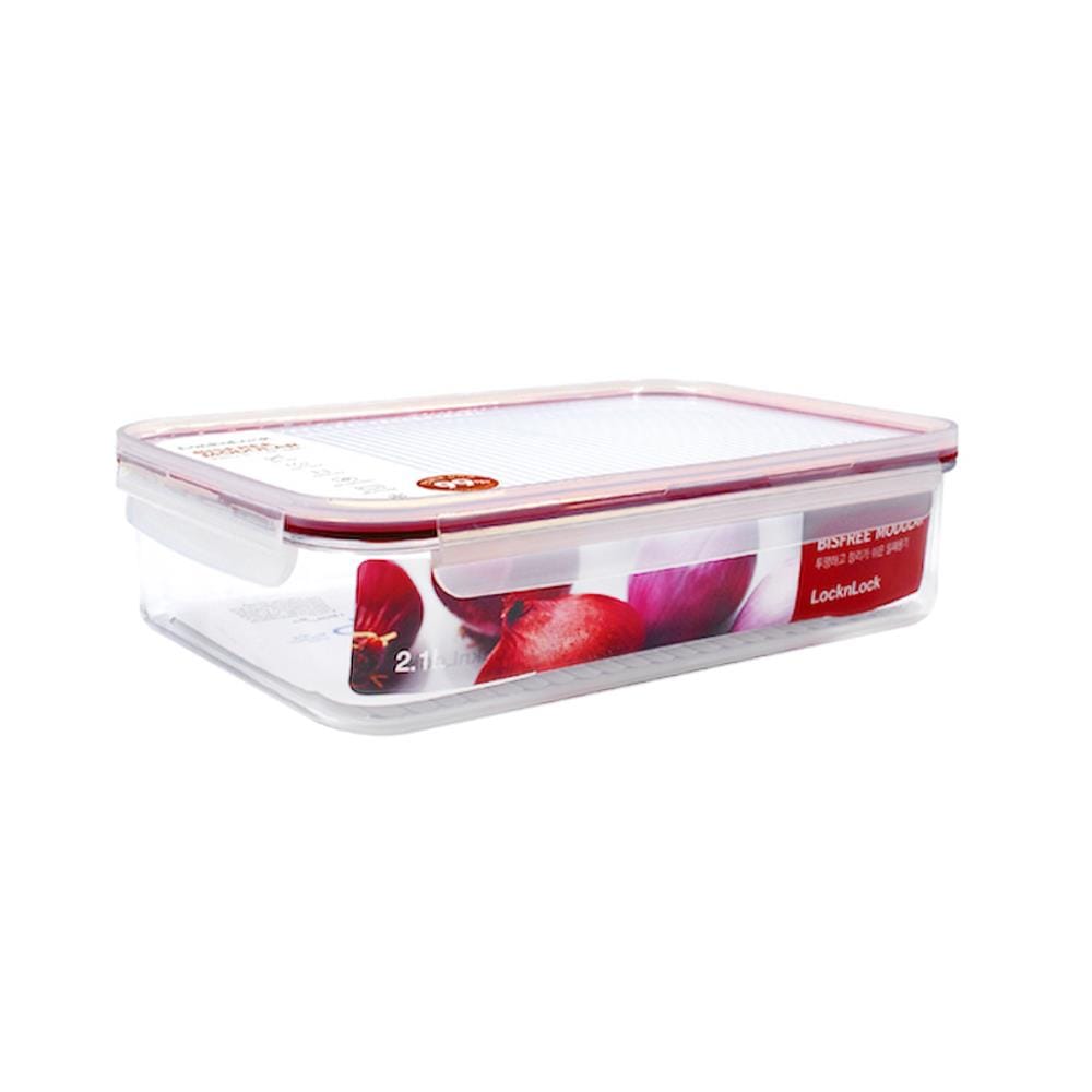 กล่องอาหาร LOCKNLOCK BISFREE 2.1 ลิตร สีเเดง