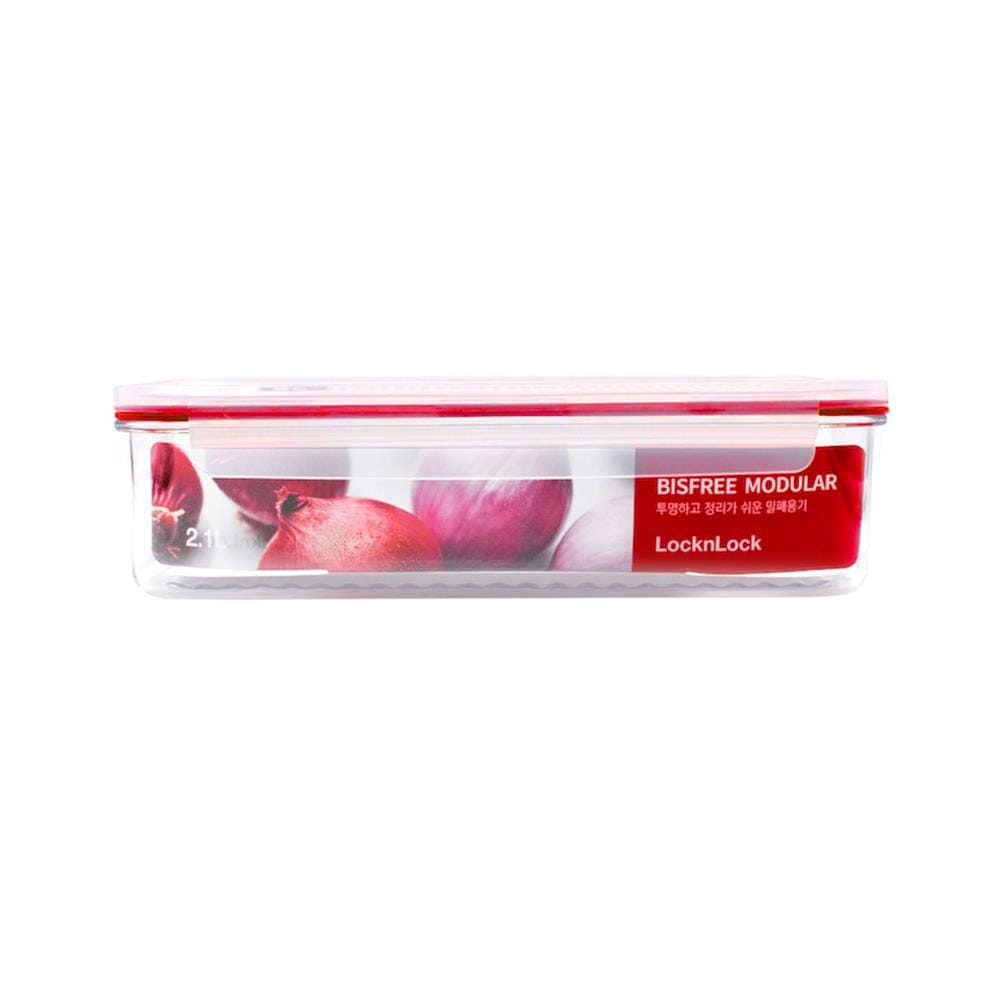 กล่องอาหาร LOCKNLOCK BISFREE 2.1 ลิตร สีเเดง