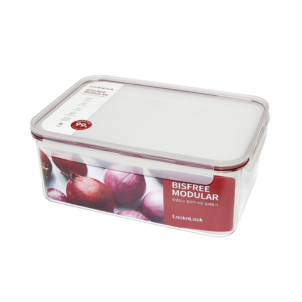 กล่องอาหาร LOCKNLOCK BISFREE 3.5 ลิตร สีเเดง