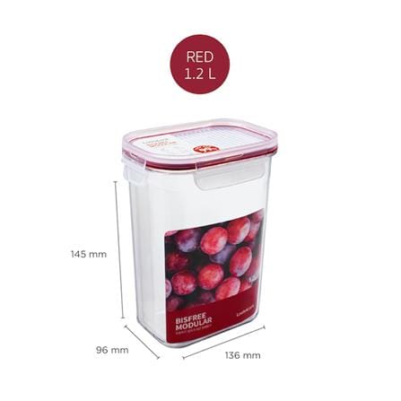 กล่องอาหาร LOCKNLOCK BISFREE 1.2 ลิตร สีแดง_2
