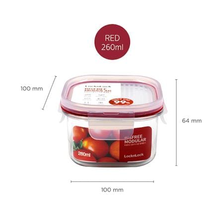 กล่องอาหาร LOCKNLOCK BISFREE RED 0.26 ลิตร สีแดง_2