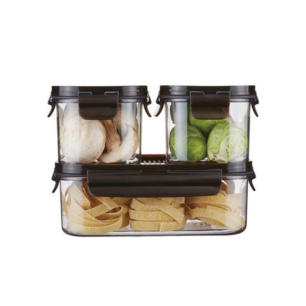 ชุดกล่องอาหาร LOCKNLOCK BISFREE MODULAR สีดำ 3 ชิ้น
