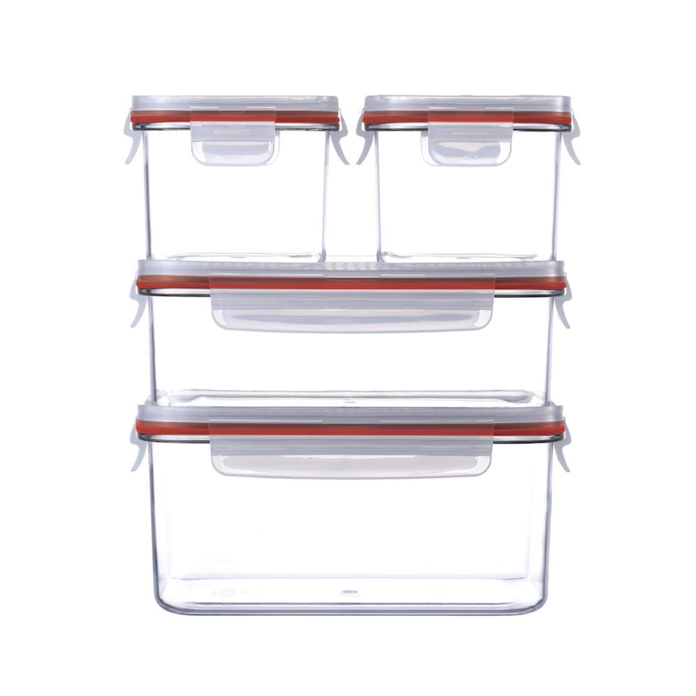 ชุดกล่องอาหาร LOCKNLOCK BISFREE MODULAR สีแดง 4 ชิ้น