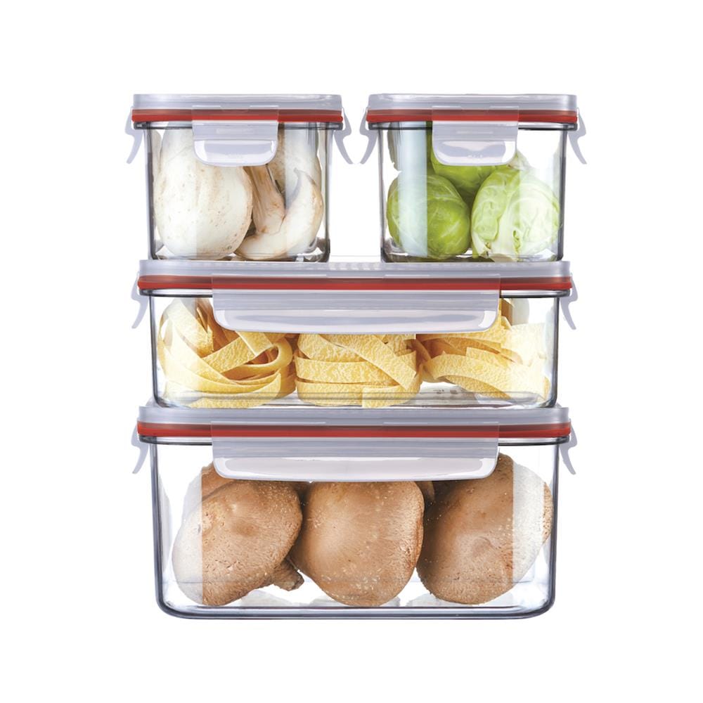 ชุดกล่องอาหาร LOCKNLOCK BISFREE MODULAR สีแดง 4 ชิ้น