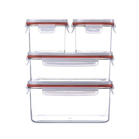 ชุดกล่องอาหาร LOCKNLOCK BISFREE MODULAR สีแดง 4 ชิ้น_0