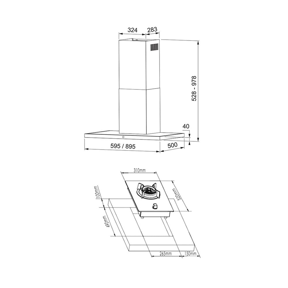 เตาฝัง+เครื่องดูดควัน FRANKE FGH3116+ARNO60XS
