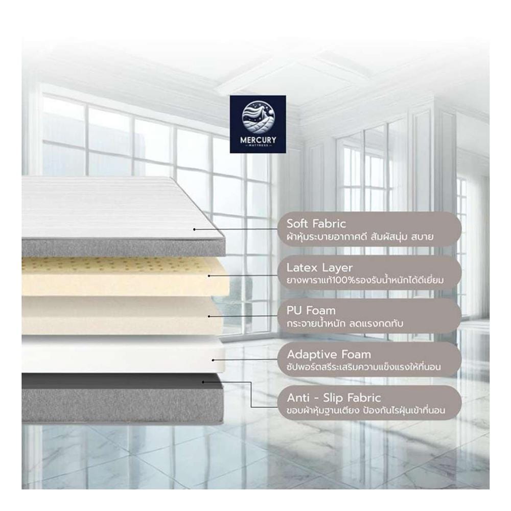 ที่นอนยางพารา 3 ฟุต สุญญากาศ MERCURY MATTRESS รุ่น SEOUL