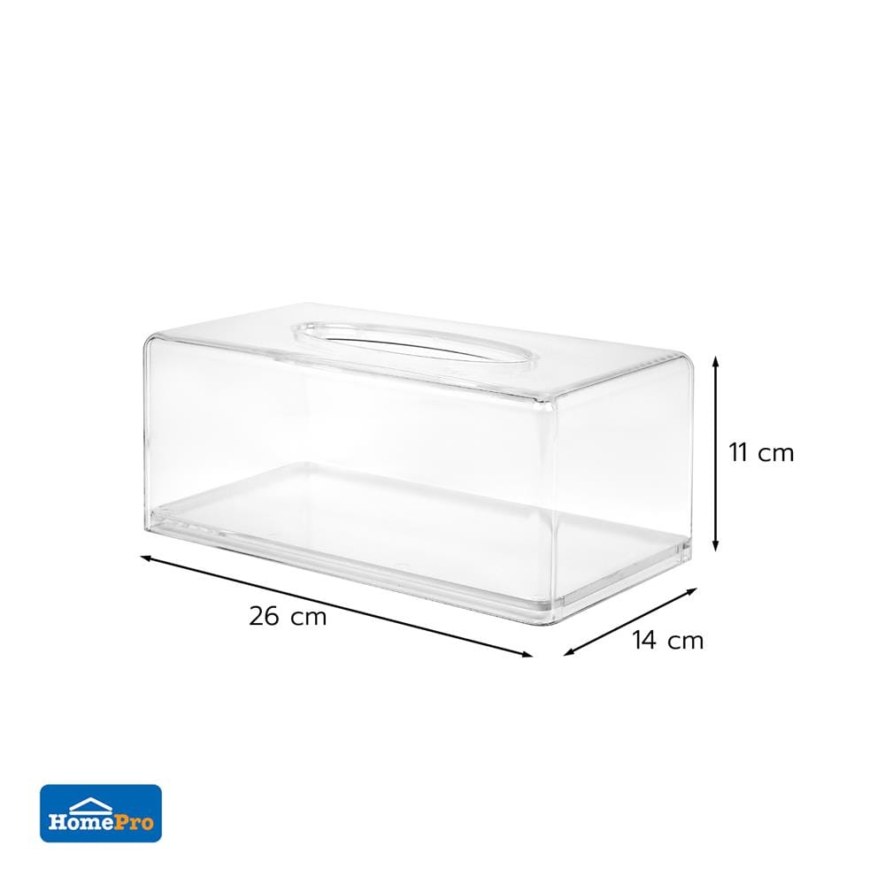 กล่องทิชชู่แผ่น PS KECH CLEAR SIZE L สีใส