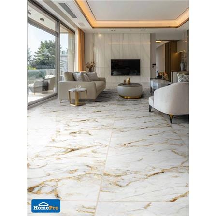 กระเบื้องพื้นพอร์ซเลน 100x100 ซม. TARA โกลด์ รูไทล์ ขาว PM 2 ตร.ม._3