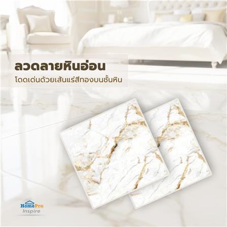 กระเบื้องพื้นพอร์ซเลน 100x100 ซม. TARA โกลด์ รูไทล์ ขาว PM 2 ตร.ม._9