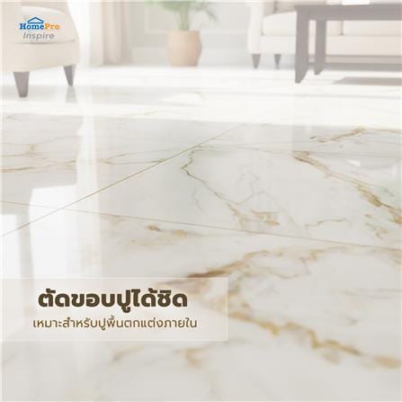กระเบื้องพื้นพอร์ซเลน 100x100 ซม. TARA โกลด์ รูไทล์ ขาว PM 2 ตร.ม._10
