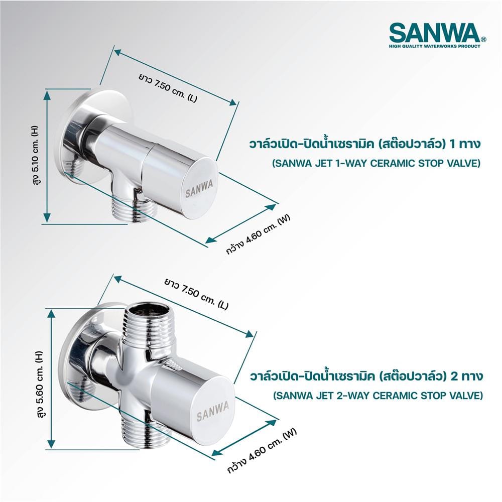 สต๊อปวาล์ว 1 ทาง SANWA JET CSV15-1W