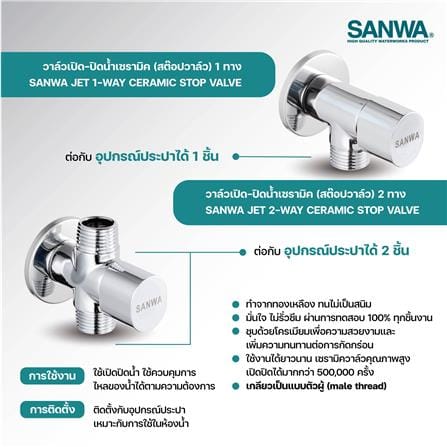 สต๊อปวาล์ว 1 ทาง SANWA JET CSV15-1W_2