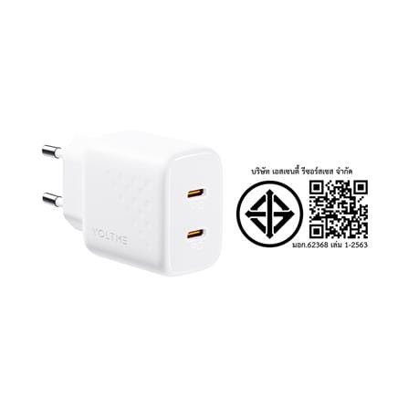 อะแดปเตอร์ TYPE C VOLTME REVO 20 DUO LITE CC V2020TH 20W สีขาว_1