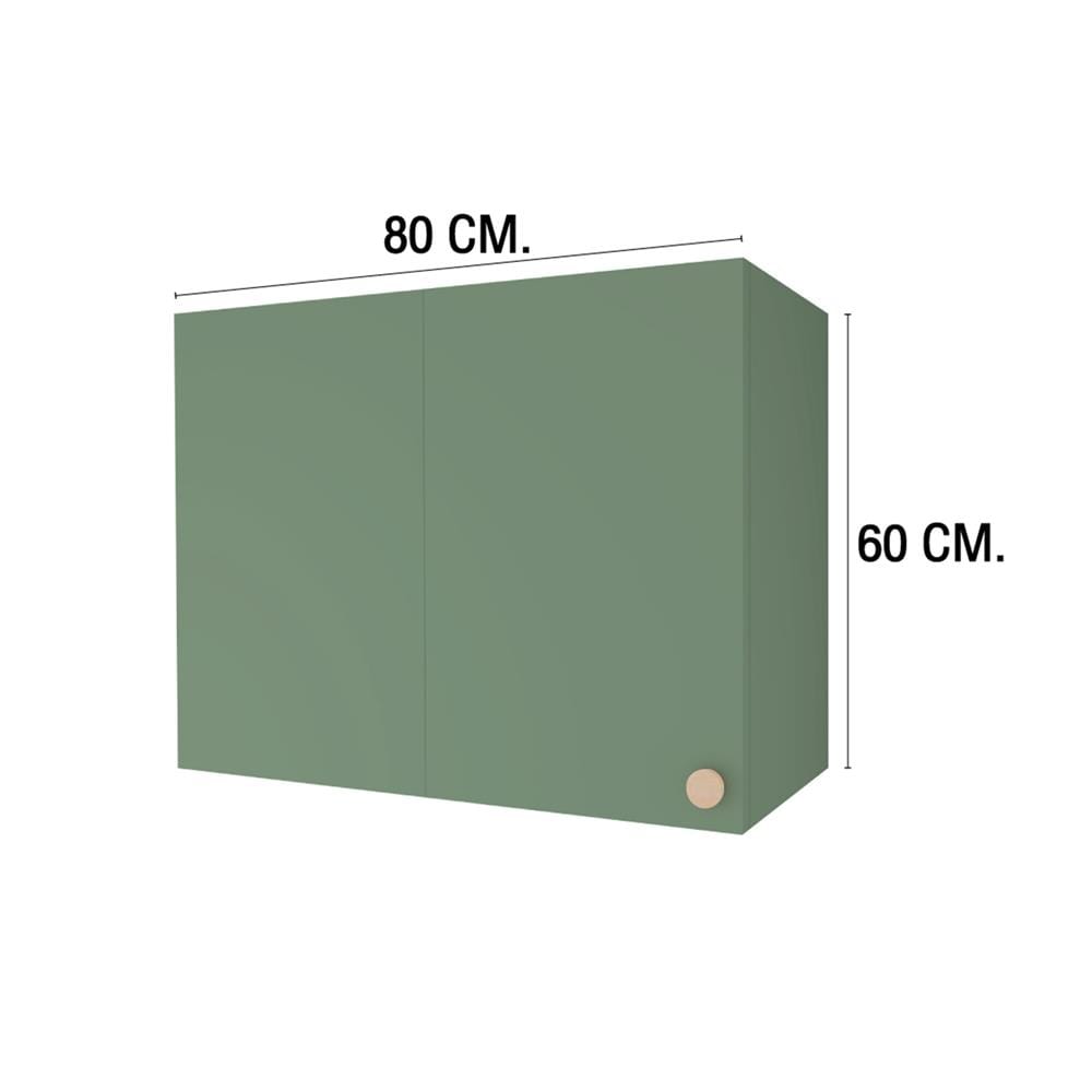 ตู้แขวนเข้ามุมซ้าย MJ DOT 80x60 ซม. สี MATCHA