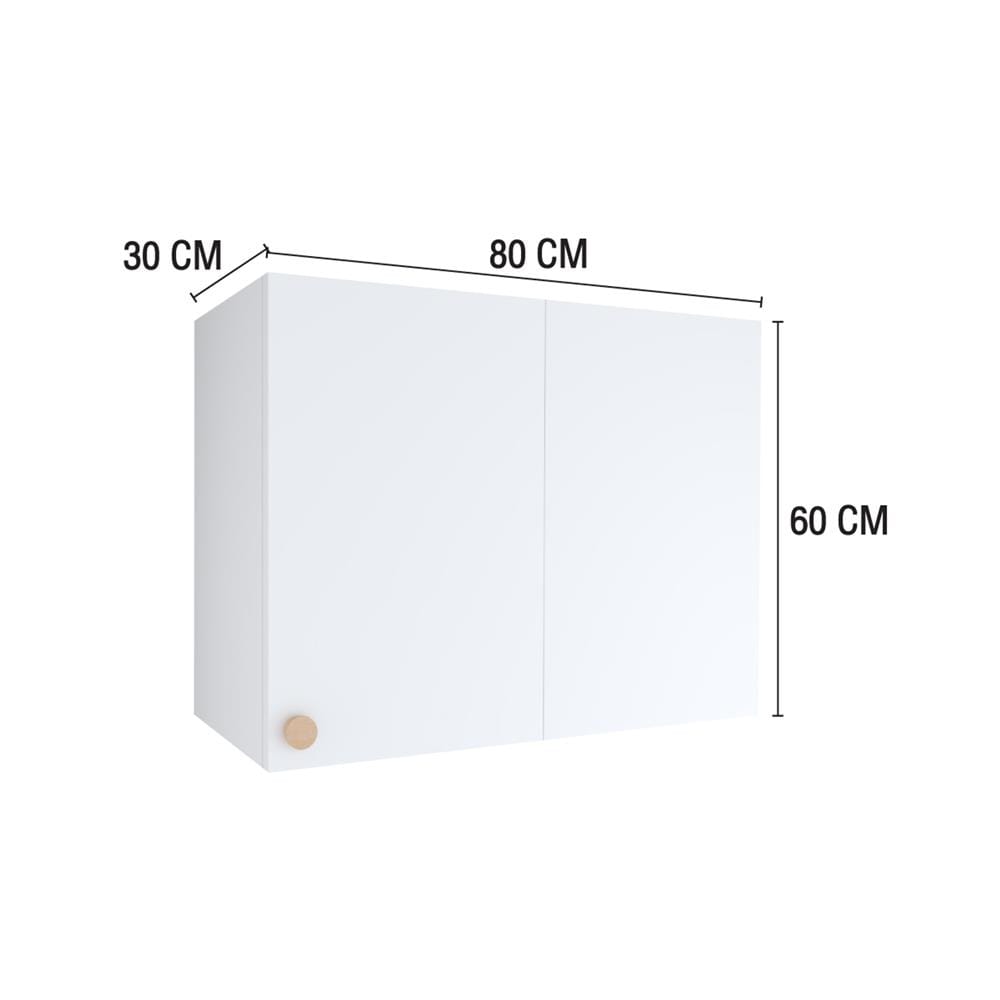 ตู้แขวนเข้ามุมขวา MJ DOT 80x60 ซม. สี WHITE