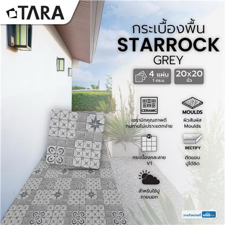 กระเบื้องพื้น 50x50 ซม. TARA สตาร์ร๊อค เทา PM 1 ตร.ม._3