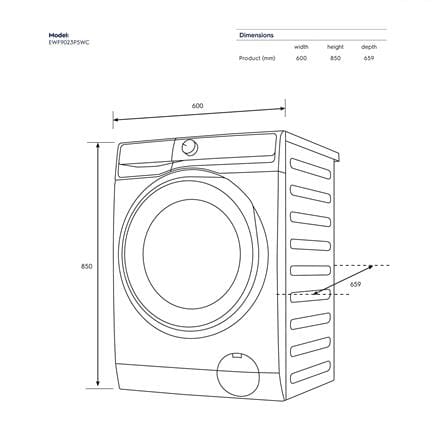 เครื่องซักผ้าฝาหน้าพร้อมขาตั้ง ELECTROLUX EWF9023P5WC 9 กก. 1200RPM อินเวอร์เตอร์ สีขาว_10